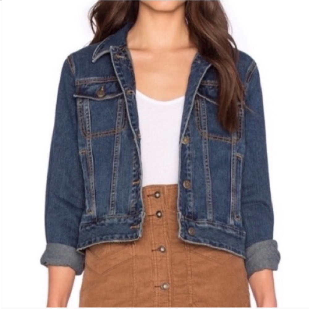 Free People Ramona Denim Jean Jacket Med Wash Fall Fashion Layer